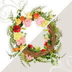 National Tree Company Spring & Summer Wreath 22 Inch Branch Wreath with Mixed Flowers for Front Door or Home Decoration - Image 4