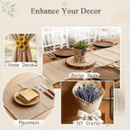 10 Pcs Burlap Table Runners 12" x 71" with Finished Edges - Image 6