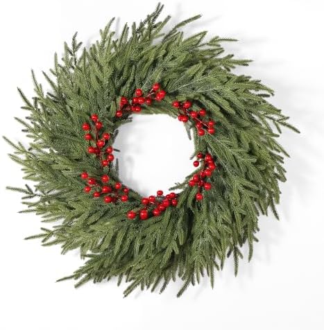 26" Christmas Cedar Wreath - Large Artificial Evergreen Pine Norfolk Wreath by Unknown