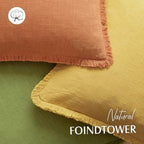 Foindtower Decorative Linen Fringe Throw Pillow Covers 20×20 Dusty Orange - Image 4