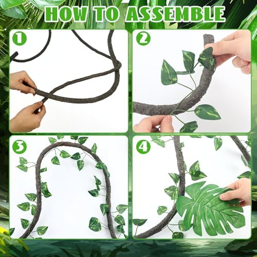 Preboun 27 Pcs Jungle Safari Decor Artificial Vines for Classroom Ceiling - Image 3