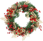 Christmas Wreaths for Front Door Decor Flower, 22" Winter Poinsettia by Culudea