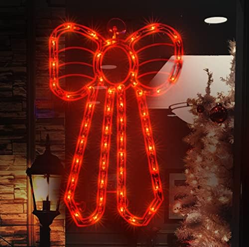 Christmas Window Silhouette Lights, 50 Count Incandescent Mini Light, Red, for Holiday Indoor Wall Door Glass Decor - Image 2
