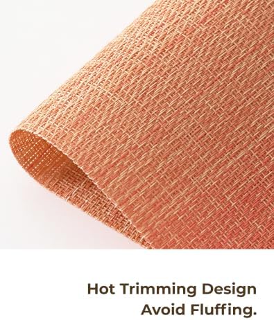 Leetaltree Woven Vinyl Fall Placemats Set of 24, Gradient Burnt Orange - Image 6