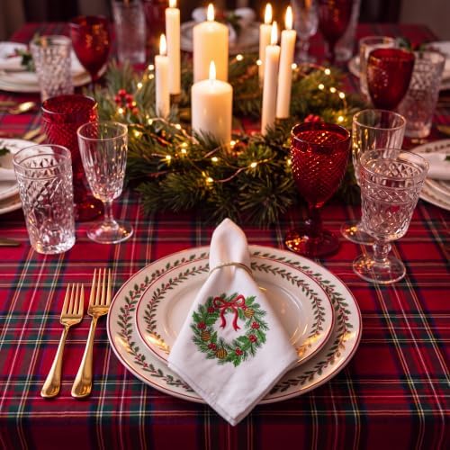 HunnmingRe 12 Pcs Christmas Red and Green Cloth Napkins Set 17x17 Inch - Image 5