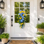 Lemon Teardrop Swag for Front Door, Blue Yellow Summer Door Decorations - Image 2