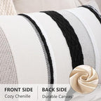 14x36 inch Lumbar Pillow Cover Boho Decor Black White - Image 2
