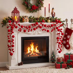 2 Pcs 6 ft Red Velvet Christmas Ball Ornament Garland - Image 4