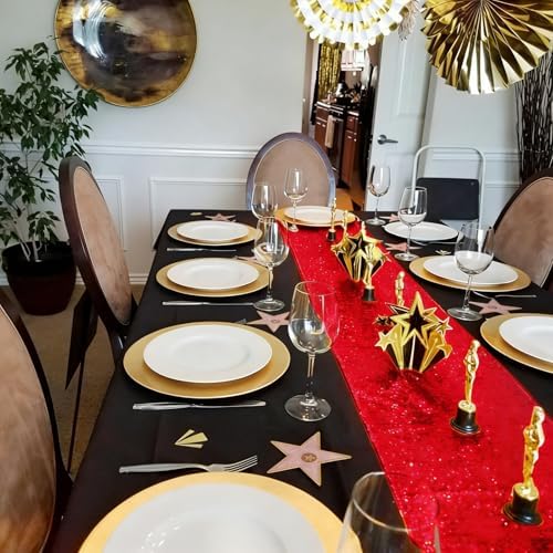 Red Sequin Table Runner 12 Pack 12''x108 Glitter Table Runner - Image 6