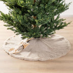 Glitzhome 48" D Reversible Christmas Tree Skirt, Large Faux Fox Fur/Korean Fleece Xmas Tree Skirt Mat for Christmas Home Party Holiday New Year Decorations - Image 4