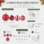 Thenshop 18 Pcs Christmas Window Decorations Xmas Hanging Ball Ornament Kit - Image 2