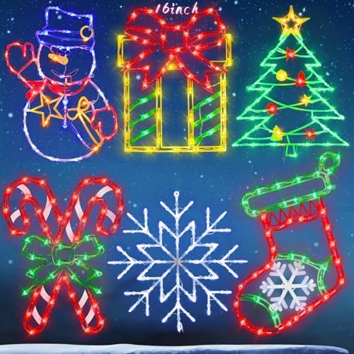 TRWYMZ Christmas Decorations - 16" Christmas Window Silhouette Lights by TRWYMZ