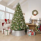 ELYKEN Silver Christmas Tree Collar, 33 Inch Woven Xmas Tree Skirt Cord Cut-Out - Protects Tree Base from Pets, Stylish Holiday Tree Skirt Alternative, Round Tree Ring for Christmas Tree Decor - Image 7