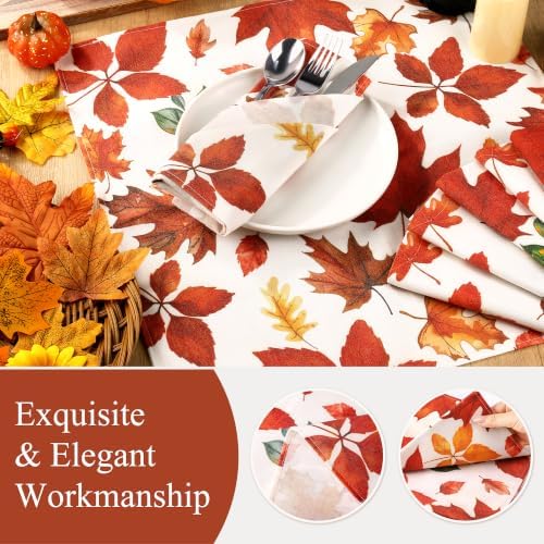 Kochorie 24 Pack Thanksgiving Napkins 18 x 18'' Autumn Maple Leaf Printed - Image 3