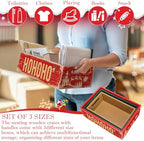 3 Pcs Vintage Wooden Box with Words Hohoho Merry Christmas Believe - Image 6
