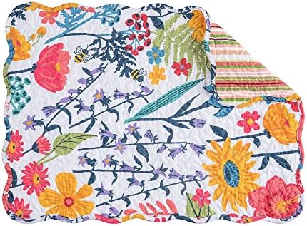 Anaya Bright Flowers 100% Cotton Set of 6 Placemats 13" x 19" - Image 2