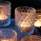 Clear Votive Candle Holders, 3 Patterns 24 pcs Glass Tealight Candle Holders for Christmas Wedding Table Centerpiece Birthday Party - Image 3