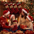 4 Pcs Large Velvet Luxury Christmas Stockings, Bling, Burgundy - Image 5