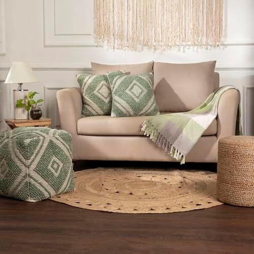 · REDEARTH · Boho Textured Handwoven Throw Pillow Cases - Solitaire Lozenge - Image 2