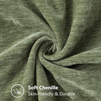 decorUhome Soft Chenille Throw Pillow Covers 22x22 Set of 2 Olive Green - Image 3