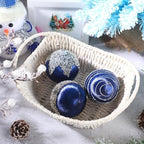 Shappy 12 Pcs Christmas Ball Tree Ornaments Silk Satin 3.15 Inch, Navy Blue - Image 6
