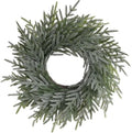 20 Inch Norfolk Pine Winter Wreath (Green & White) - Artificial Pine Greenery Christmas Winter Wreaths for Front Door Porch Wall Window Porch Fireplace Indoor Outdoor Decor Decorations by BINFEN
