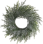 20 Inch Norfolk Pine Winter Wreath (Green & White) - Artificial Pine Greenery Christmas Winter Wreaths for Front Door Porch Wall Window Porch Fireplace Indoor Outdoor Decor Decorations by BINFEN