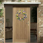 LLZLL Spring Wreath 22 inch Indoor Summer Wreaths Artificial Spring Wreaths for Front Door, Tulip Wreath with Daisy and Lavender for Home Holiday Decor - Image 2