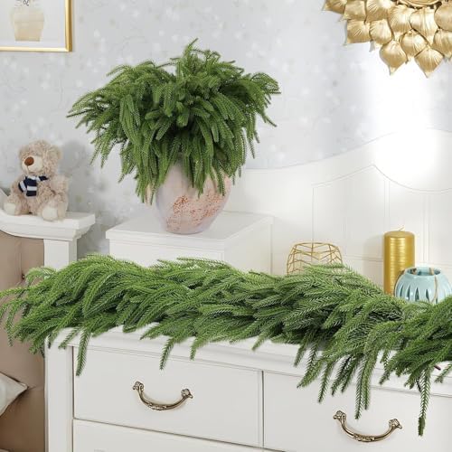 2PCS 6FT Christmas Norfolk Pine Garland - Image 3
