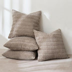 MIULEE Pack of 4 Decorative Throw Pillow Covers 20x20 Inch Light Brown - Image 3