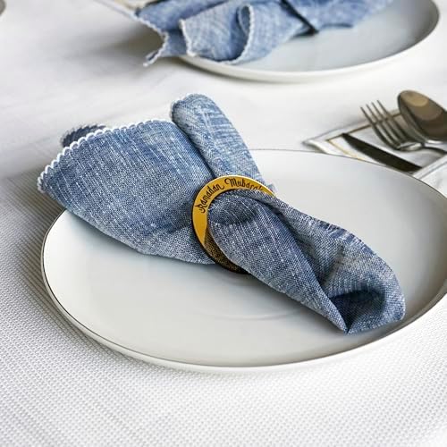 6 Pcs Ramadan Napkin Rings Ramadan Mubarak Islamic Table Decor Eid Decoration Napkin Holder Iftar Party Muslim Gift (Gold) - Image 4