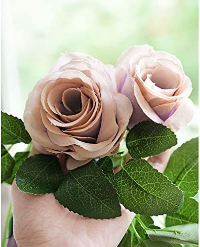 FiveSeasonStuff Smoky Purple Rose Silk Flower Garland Artificial Flowers Decoration Hanging Floral Décor for Wedding Baby Shower Birthday Party Garden 29 Ft 4 Pack - Image 6