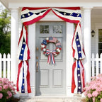 4th of July Decorations - Patriotic Bunting American Flag Banner Outdoor Porch Decor for Independence Day and Memorial Days by WelcometoAOLIUP