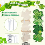 Yerliker 39 Inch St. Patrick's Day Wooden Porch Decor Wooden Shamrocks Standing Sign Decoration St. Patrick's Day Outdoor Shamrocks Clover Sign for Porch, Yard, Front Door, Garden, Patio, Outdoor - Image 4