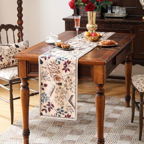 ISAENNE Designer Vintage Linen Long Table Runner,102"x12"-Xipeia - Image 3