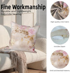 Pink Floral Pillow Covers 24''x24'' Set of 4, Vintage Flowers Cushion Covers Spring Watercolor Printed Botanical Pillowcases for Couch Sofa Bedroom Farmhouse Garden Patio Car Decoration - Image 2