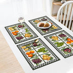 Fresh Fruit Summer Placemats Set of 6, 12x18 Inch Fruits Harvest Table Place Mat Lemon Washable Non-Slip Heat Resistant Fabric Placement Mats for Dining Kitchen Indoor Outdoor Decor - Image 3