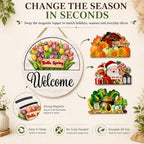 16 Pcs Interchangeable Welcome Sign for Front Door, Round Wood Sign - Image 4