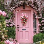 Tulip Teardrop Swag,2Pack Spring Wreaths for Front Door, Easter Decorations - Image 4
