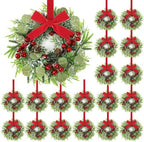 18 Pcs 9.2" Mini Christmas Wreaths for Cabinets Small Wreath Kitchen with Ribbon Christmas Decorations Candle Rings Red Berry Pine Cone Wreaths for Windows Farmhouse Xmas Decor Table Centerpiece by Unknown