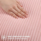 Mecatny Corduroy Decorative Throw Pillow Covers 24x24 Set of 2 Pink - Image 3