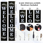 Consevisen Welcome Sign for Front Door Porch Standing, Interchangeable 47 x 7.9 Inch Outdoor Vertical Wooden Welcome Sign with 12 Seasonal Icons for Spring Fall Christmas Easter Farmhouse Home Decor - Image 4