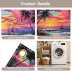 7 * 16FT Summer Sunset Garage Door Cover Decorations Sunset Palm Trees Garage Door Banner for Outdoor Indoor Summer Party Photography Backdrop - Image 3