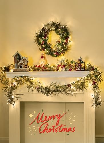 Christmas Garland with Lights, 6 Feet Prelit Garland, Battery Operated - Image 6