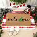Moucuny 2 Pcs Christmas Tree Welcome Door Mat Outdoor, Coir, Non Slip by Moucuny