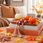 Pinkunn 13 Pcs Fall Decorative Books Linen Faux Books Storage Box Home Set by Pinkunn