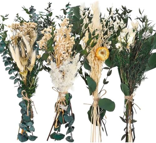Layhit 4 Pack Large Size Boho Dried Flowers 15-17 Inch, Eucalyptus by ShungLan
