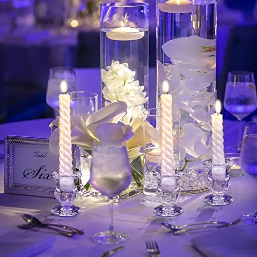 Foaincore 72 Pack Glass Candlestick Holders Bulk 2.5 Inch Taper Candle Holders Small Ritual Candle Stand Table Centerpieces for Wedding Christmas Valentine's Festival Party Dining Decorations (Clear) - Image 4