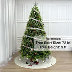 72-Inch Cable Sweater Knit Christmas Tree Skirt with Wooden Toggles, Cream - Image 2