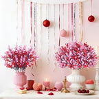 Uieke 30 Pcs Valentine’s Day Artificial Baby’s Breath Flowers, Red Pink Faux Gypsophila Bouquets Real Touch Silk Fake Flowers for Romantic Wedding, Anniversary, Party, Home Table Centerpiece Décor - Image 6